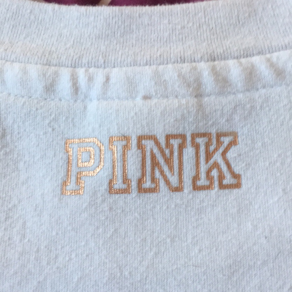 ✨SOLD✨♏️Victoria Secret PINK White Bling L/S - Picture 4 of 6